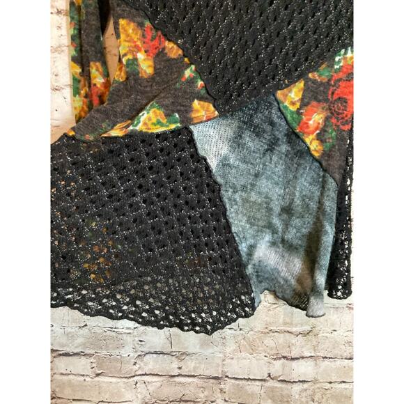 This & That Top Womens Small Artsy Art To Wear Mixed Textures Sequin Crochet - Picture 3 of 14